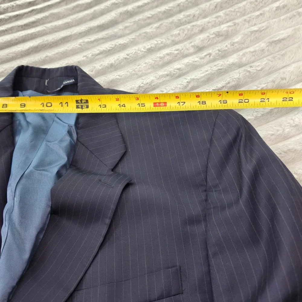 Ralph Ralph Lauren Mens Navy Blue Pinstripe 2 Piece Suit 44R 38W x 30L Canada